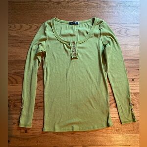 Kissfix Ribbed Button-Detail Henley